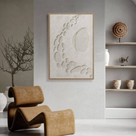 Tableau Abstrait Ronds Beige Evoa Design