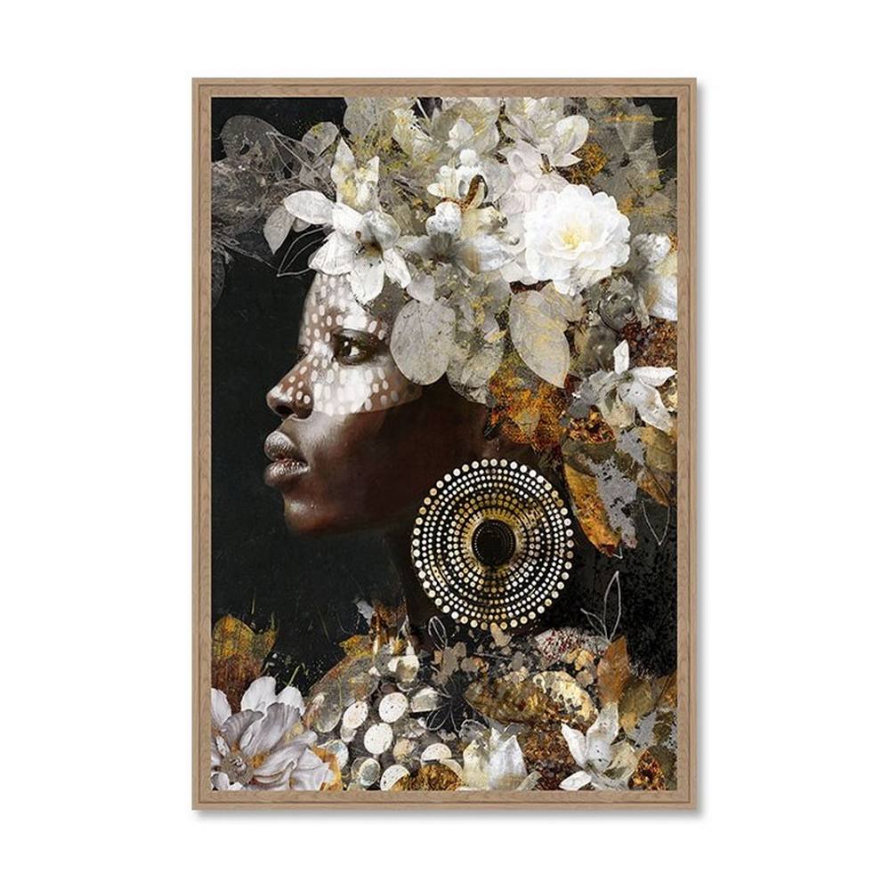 Tableau Africaine Fleurs Blanches Evoa Design