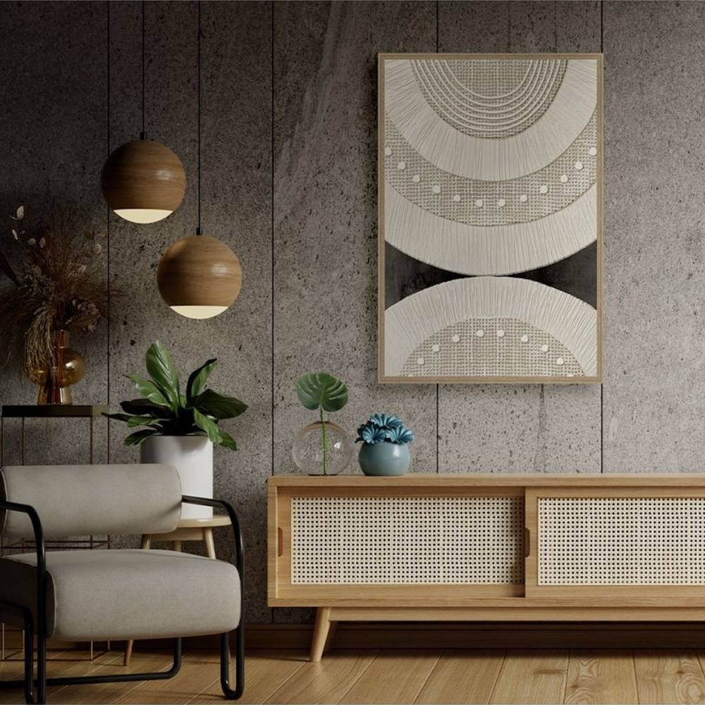 Tableau Beige Effet Tissus Texturé