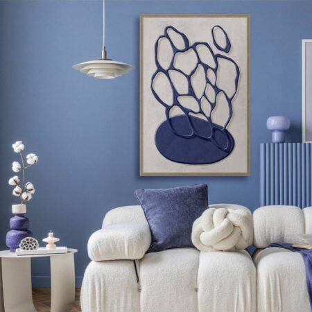 Tableau Design Abstrait Beige Bleu