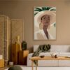 Tableau Femme Chapeau et Palmier Evoa Design