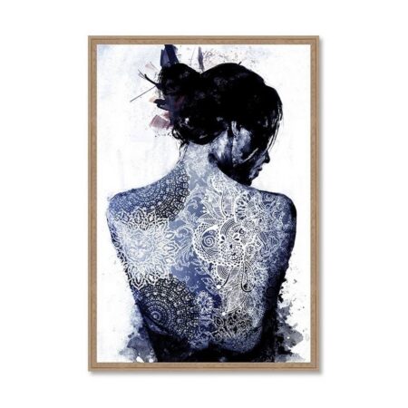 Tableau Femme Dos Nu Bleu