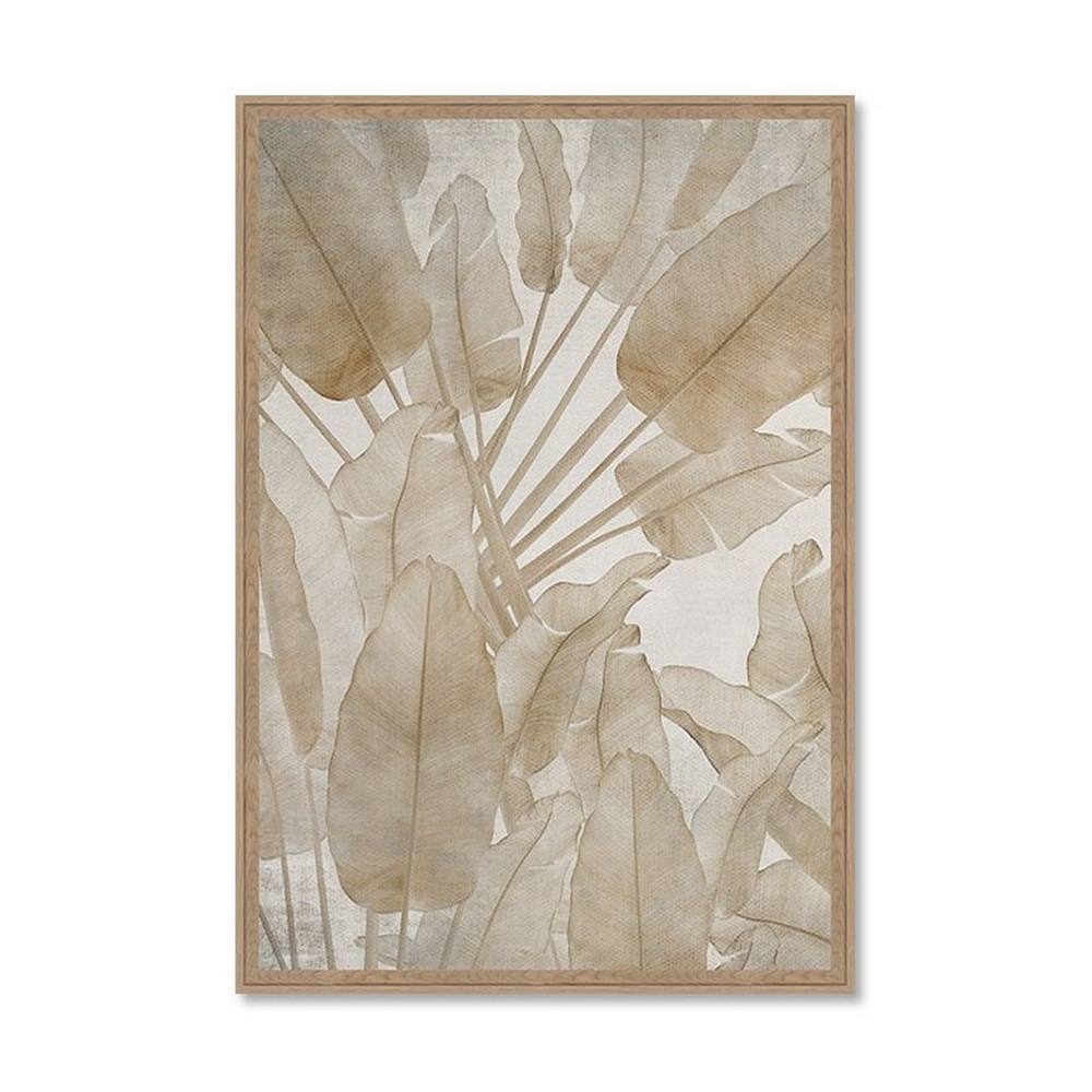 tableau_feuillage_beige_evoa_design_caf_25019_bananier_arbres_palmier Tableau Feuillage Beige Evoa Design