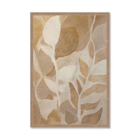 Tableau Feuilles Tons Beige