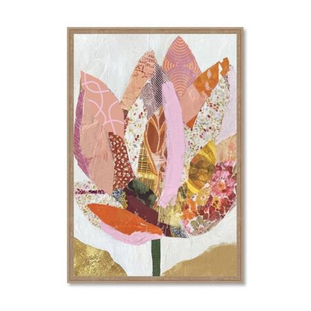 Tableau Fleur Tons Rose Evoa Design