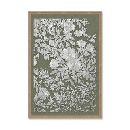Tableau Fleurs Blanche Fond Vert