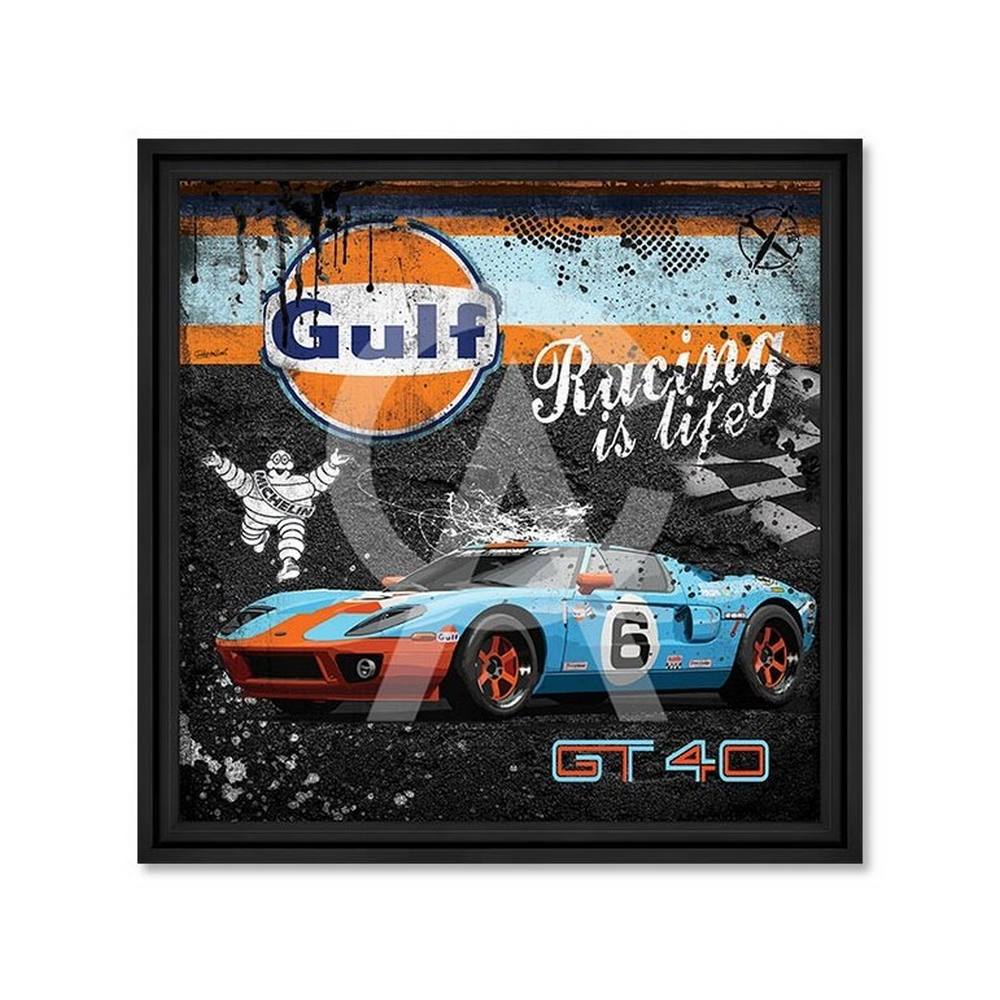 tableau_gt40_racing_rubix_voiture_bleu_orange_gulf_sportive tableau GT40 Racing rubix