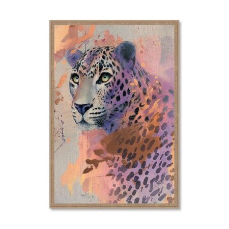 Tableau Léopard Mauve et Rose