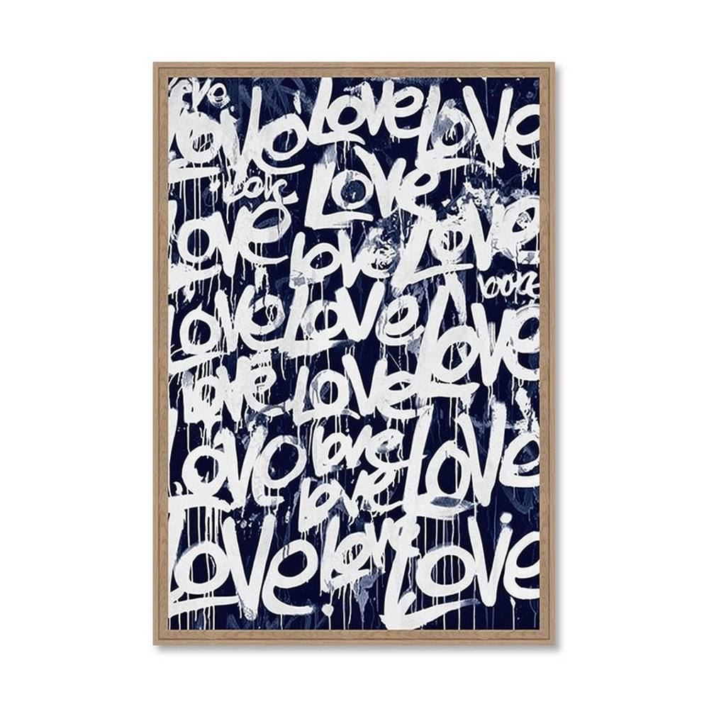 Tableau Love Bleu Blanc Evoa Design