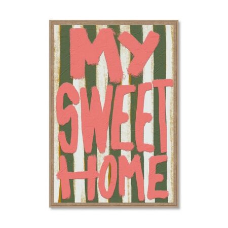 Tableau My Sweet Home Vert Rose Blanc