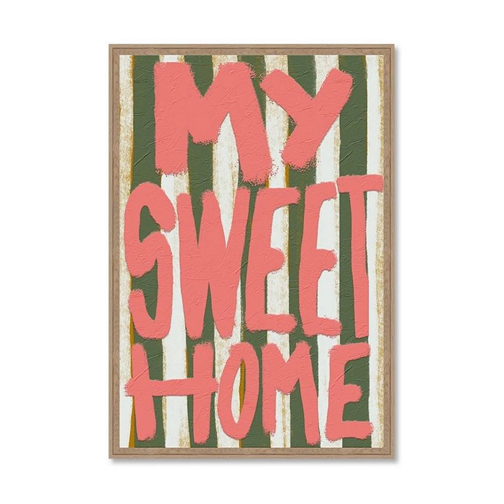tableau_my_sweet_home_vert_rose_blanc_evoa_design_caf_25055_moderne Tableau My Sweet Home Vert Rose Blanc