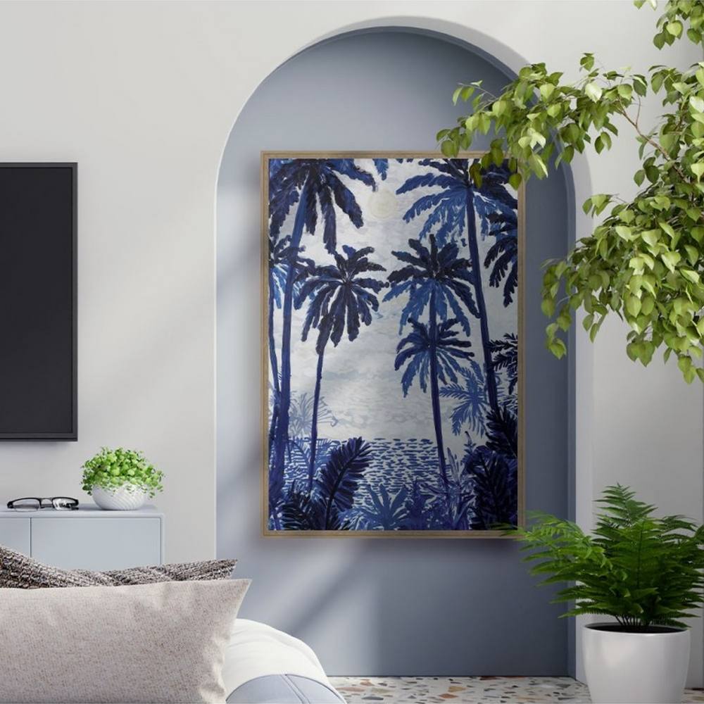 Tableau Palmiers Bleus Evoa Design