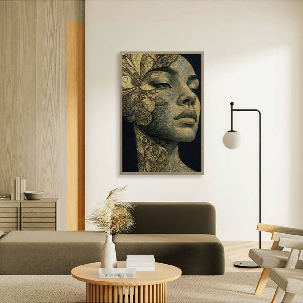 tableau_portrait_femme_profil_dore_evoa_design_caf_25050 Tableau Portrait Femme Profil Doré Evoa Design