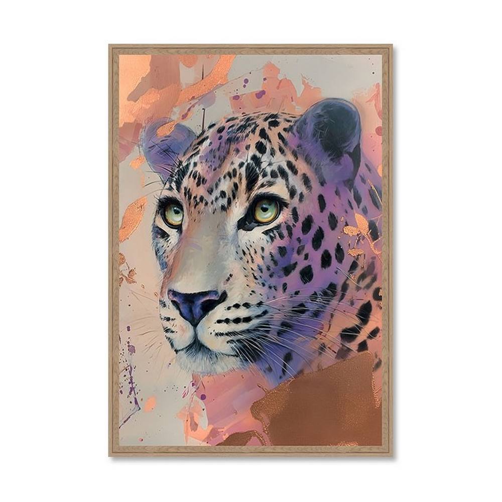 tableau_portrait_leopard_mauve_evoa_design_caf_25020_tete_d_animal_sauvage Tableau Portrait Léopard Rose Evoa Design