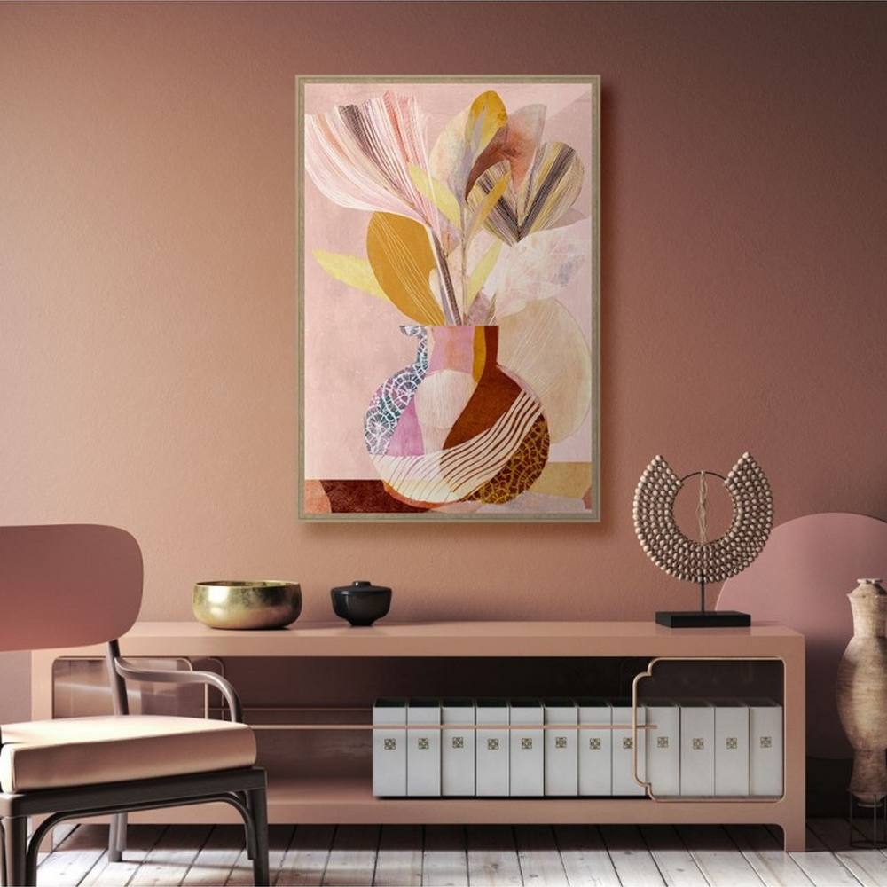 tableau_pot_de_fleurs_tons_rose_evoa_design_caf_25058_decoration_salon Tableau Pot de Fleurs Evoa Design