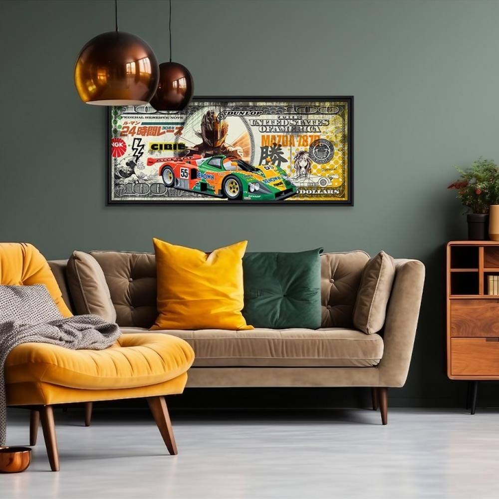 cadre_dollar_mazda_787b_rubix_idee_deco_bureau_fan_voiture_villeurbanne cadre Dollar Mazda 787B rubix