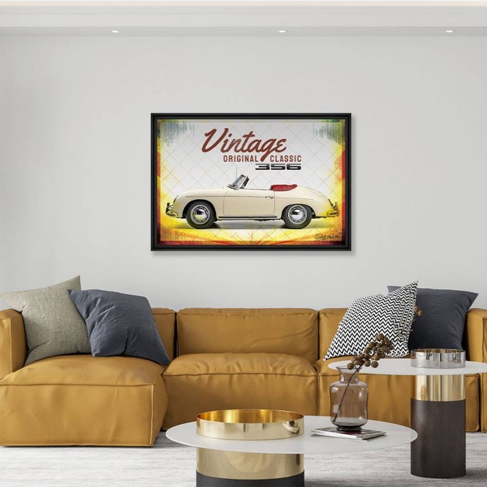 cadre_porsche_356_rubix_idee_deco_vintage_voiture_automobile_orleans cadre Porsche 356 Rubix