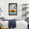 cadre_porsche_orange_vroomm_rubix_objet_decoratif_chambre_adolescent_voiture_argenteuil cadre Porsche Orange Vroomm rubix