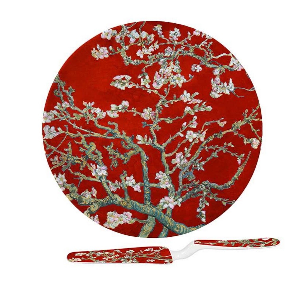 plat_assiette_tarte_amandiers_rouge_van_gogh_au6082 plat assiette tarte amandiers rouge van gogh