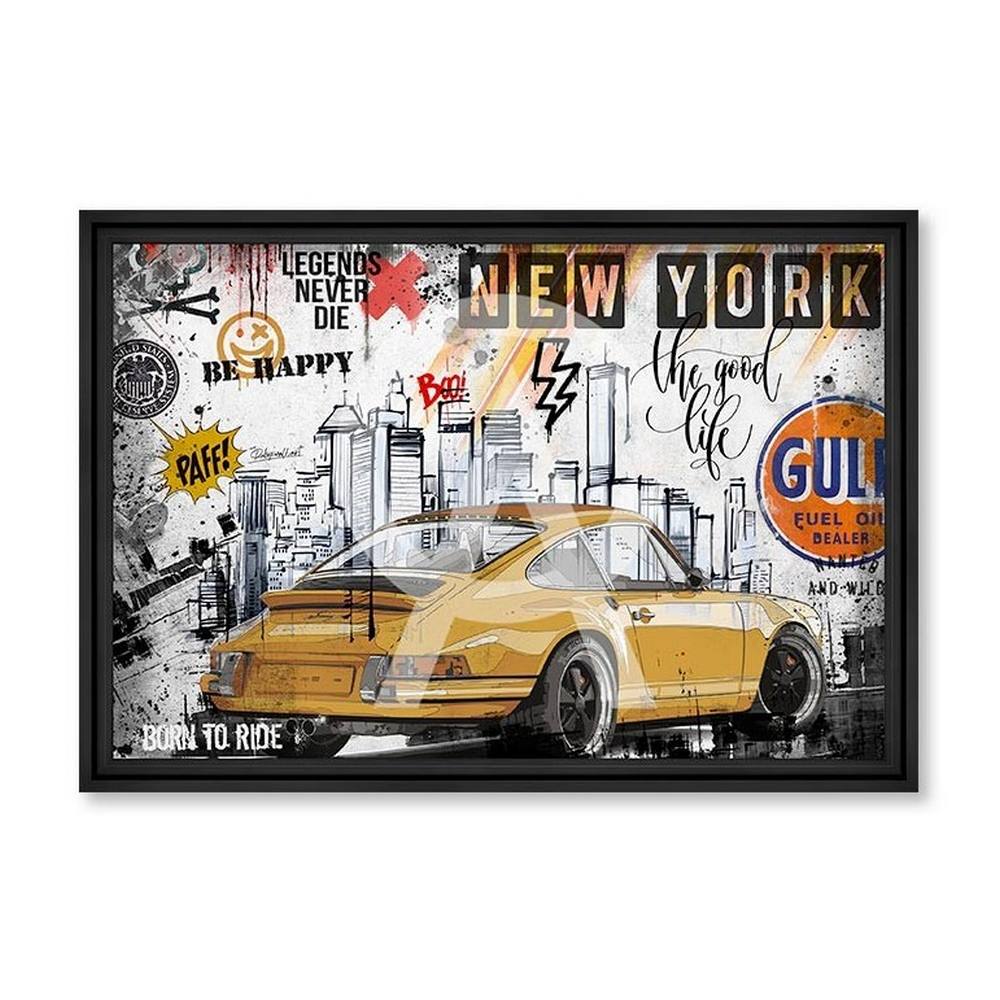 tableau_911_be_happy_rubix_voiture_jaune_new_york_street_art_aubervilliers tableau 911 Be Happy rubix