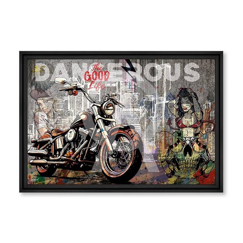 tableau_hd_dangerous_rubix_femmes_moto_pin_up_dangerous_the_good_life_ville tableaux HD Dangerous rubix