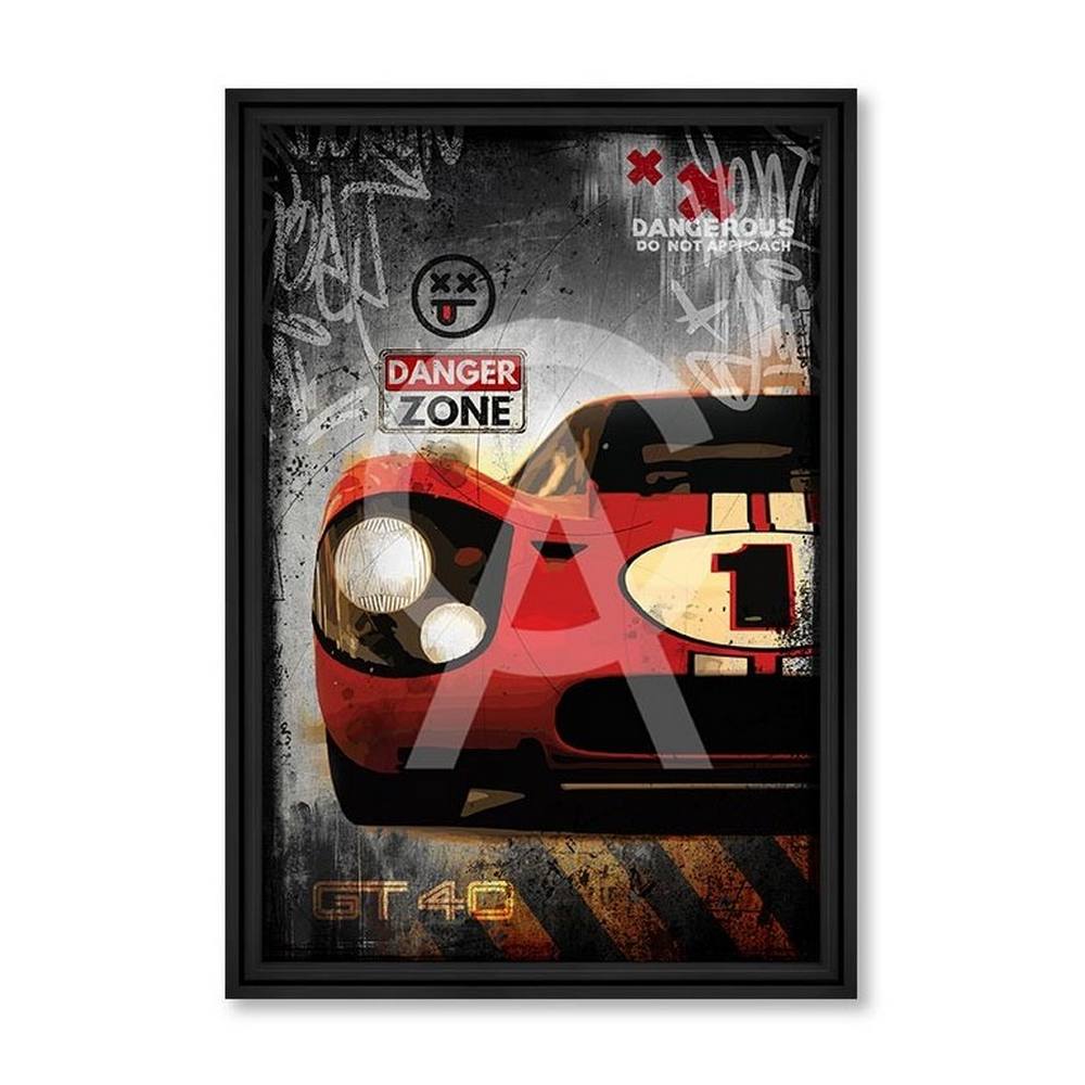 tableau_red_gt40_rubix_voiture_rouge_sport_zone_danger_dangerous tableaux Red GT40 rubix