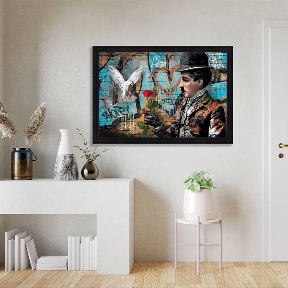 cadre romaric Charlie Chaplin et la Colombe