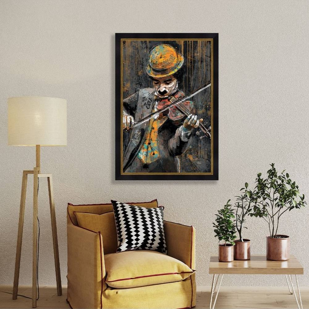 cadre_romaric_charlie_chaplin_violon_decoration_music_appartement_original_nimes cadre romaric Charlie Chaplin Violon