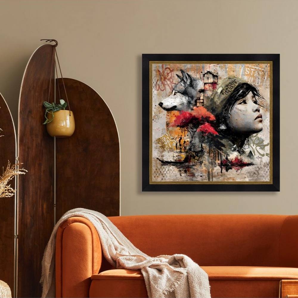 cadre_romaric_la_fille_et_le_loup_objet_decoratif_salon_limoges cadre romaric la Fille et le Loup