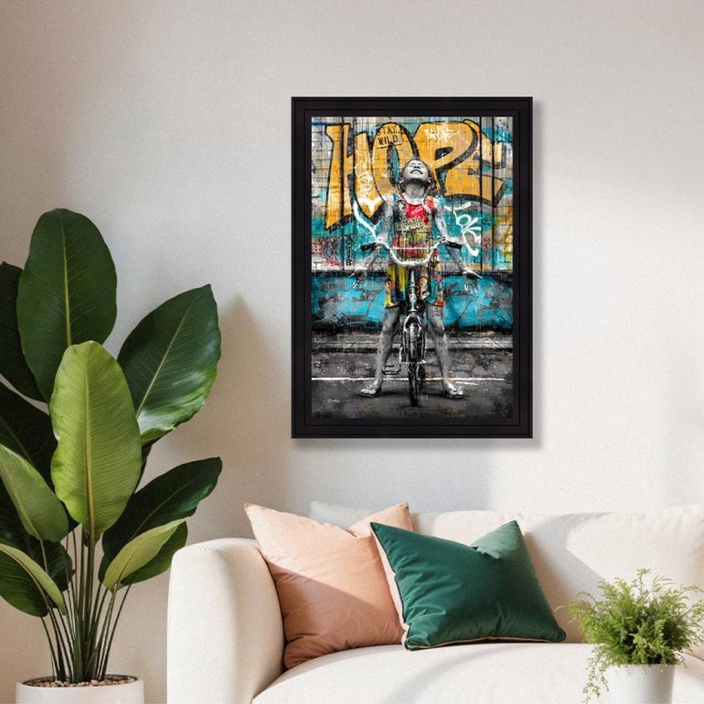 cadre_romaric_la_fille_et_son_velo_sous_la_pluie_idee_decoration_murale_salon_metz cadre romaric la Fille et son Vélo sous la Pluie