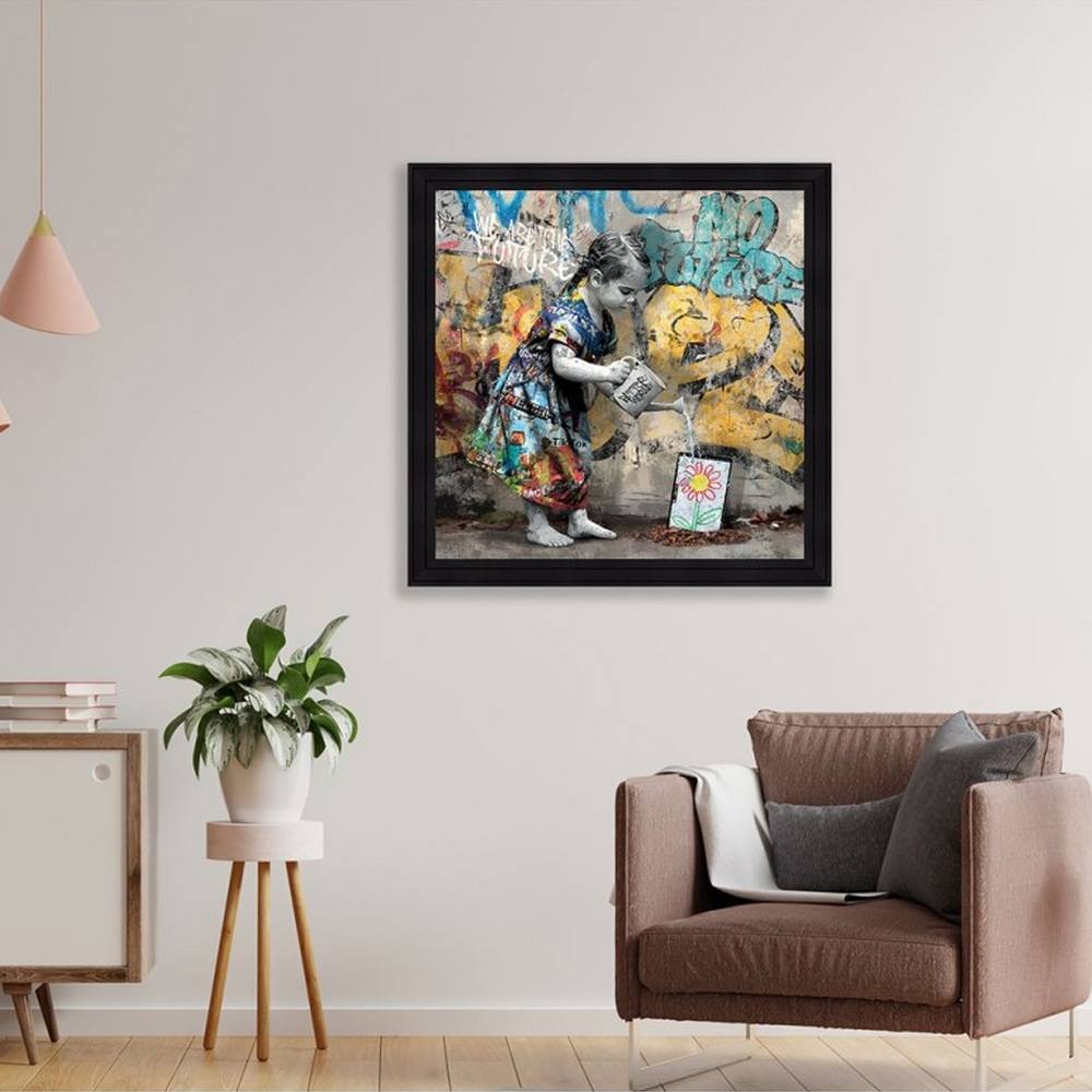 cadre romaric la Petite fille, l'Arrosoir et la Tablette