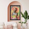 cadre_sarah_b_pas_faite_pour_faner_frida_kahlo_decoration_murale_statue_fleurs_papillons cadre sarah b Pas faite Pour Faner