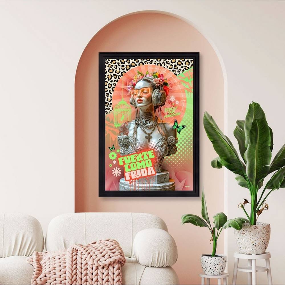 cadre_sarah_b_pas_faite_pour_faner_frida_kahlo_decoration_murale_statue_fleurs_papillons cadre sarah b Pas faite Pour Faner