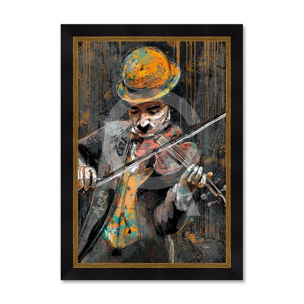 tableau_charlie_chaplin_violon_romaric_dore_musique_instrument tableau Charlie Chaplin Violon romaric