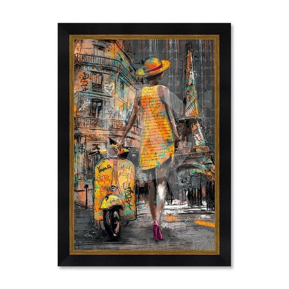 tableau la Femme et le Vespa à Paris romaric