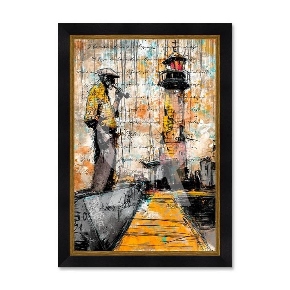 tableau le Vieux Pêcheur et le Phare romaric