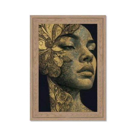 décoration Femme Visage Doré