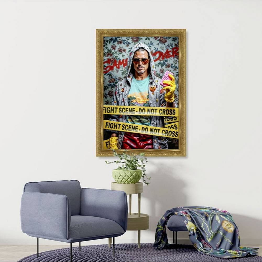 decoration_murale_dore_alexandre_granger_pitt_club_homme_fight_scene_film décoration murale doré alexandre granger Pitt Club