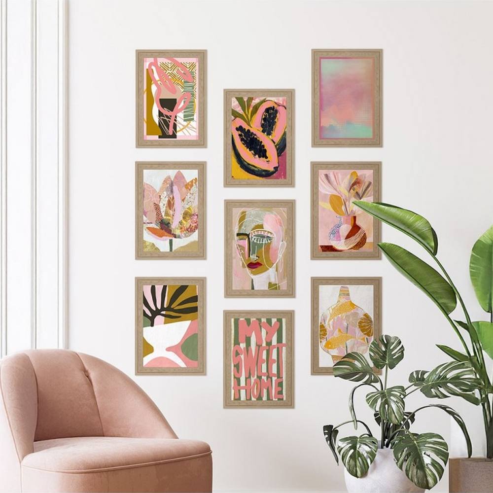 decoration_originales_chambre_couleurs_douces_fleurs_abstrait_fruits_rose_peche_les_minis_orya déco originales chambre