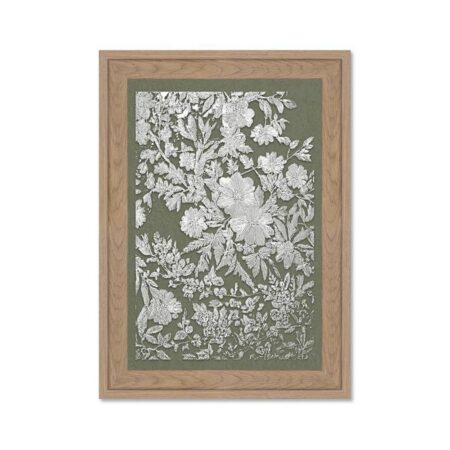 Mini Cadre Broderie Blanche Verte