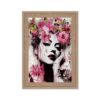 objet déco salon Portrait Féminin Fleuris