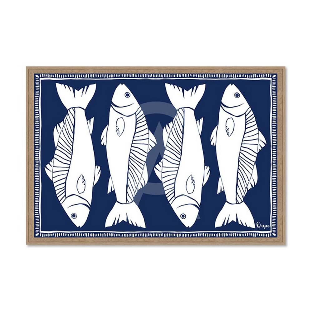 Cadre 4 Poissons Blanc