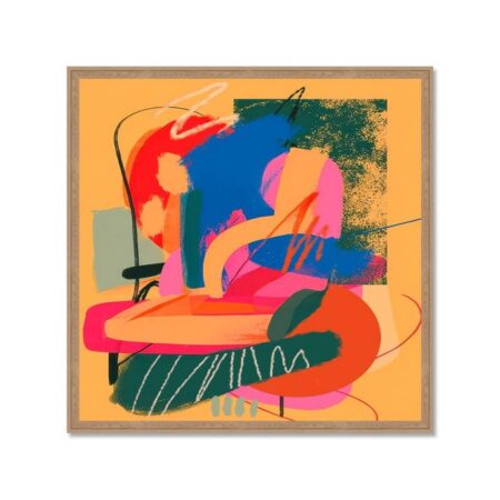 Cadre Abstrait Jaune Vert