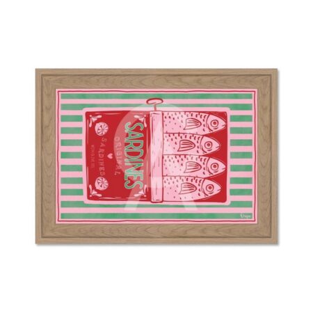 Cadre Boite Sardines Vertes Rouges