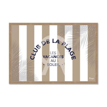 Cadre Club de la Plage Beige