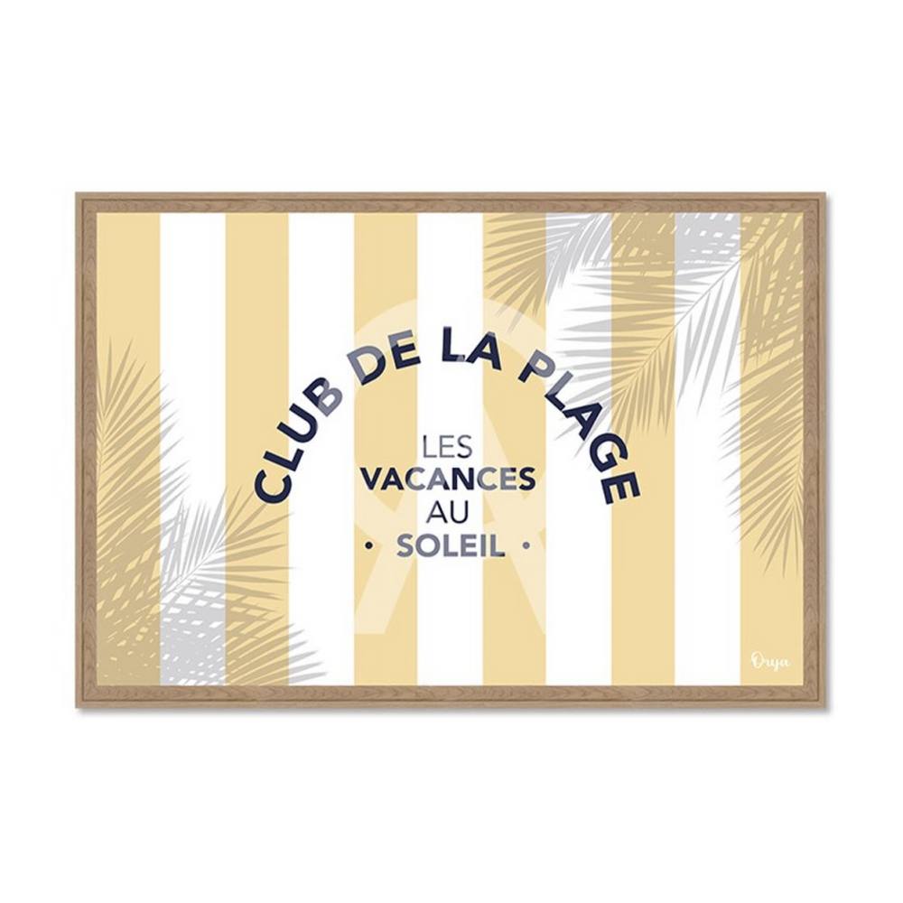 cadre_club_de_la_plage_jaune_orya_decoration_murale_moderne_cat_25153 Cadre Club de la Plage Jaune