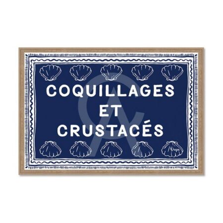 Cadre Coquillages et Crustacés Bleu