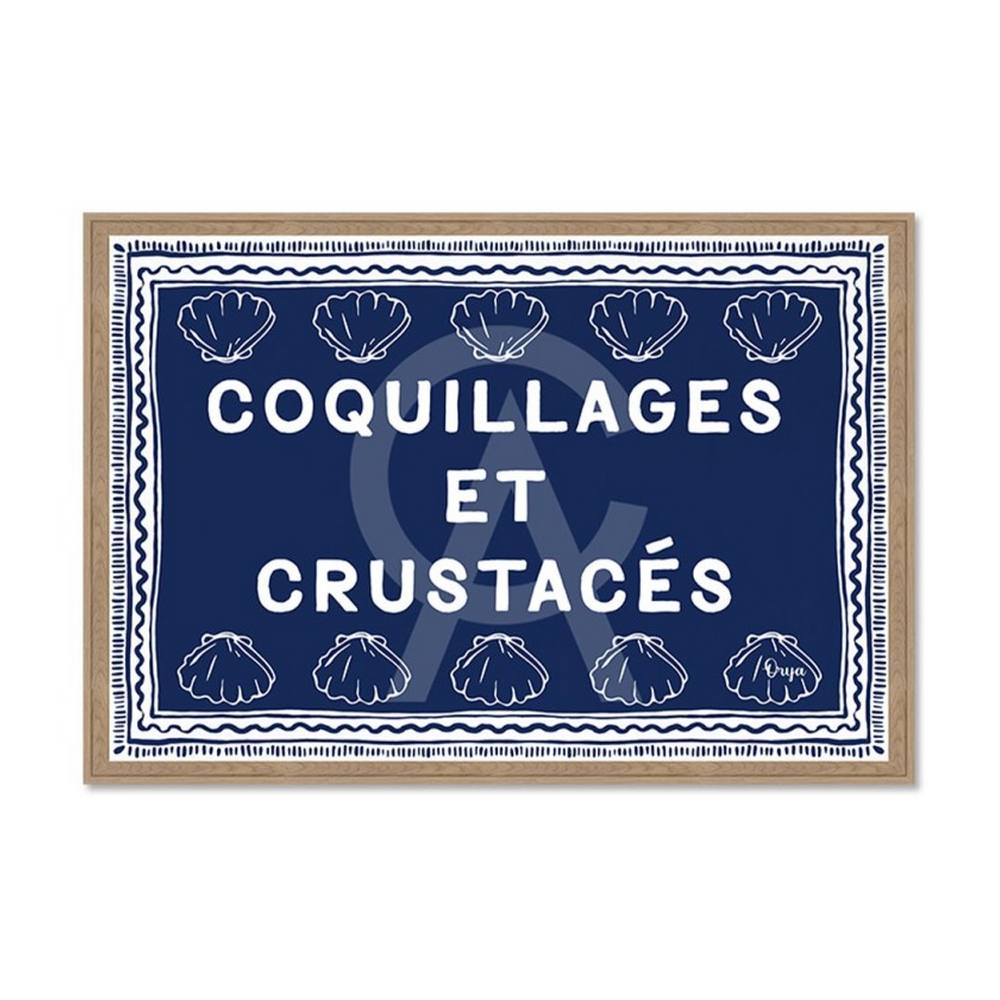 Cadre Coquillages et Crustacés Bleu