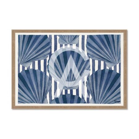 Cadre Coquillage Saint Jacques Bleue
