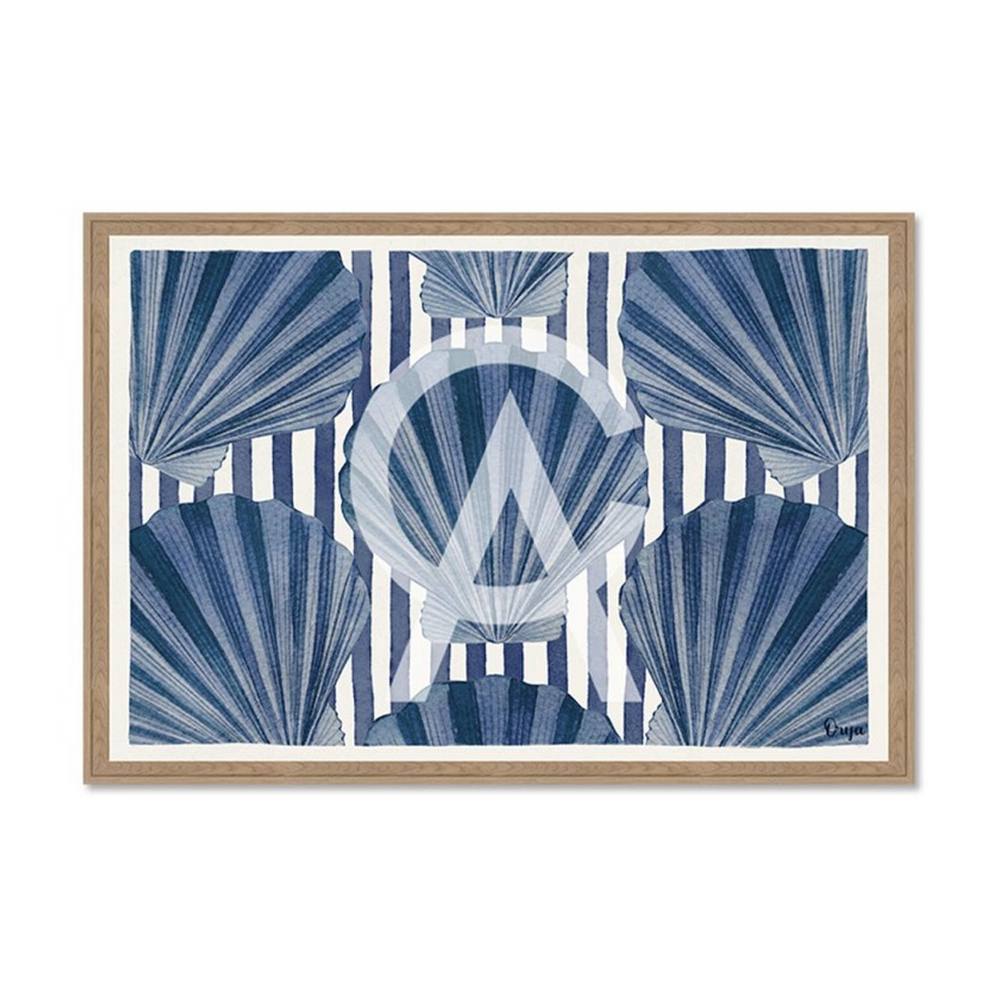 Cadre Coquillage Saint Jacques Bleue